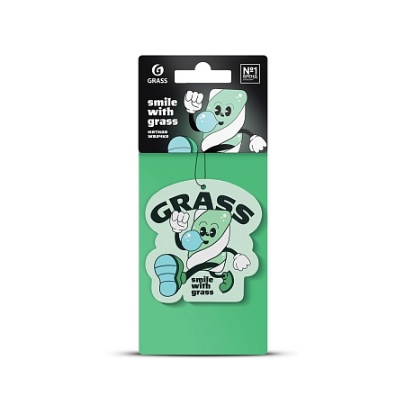 Ароматизатор картон Grass "Смайл" мятная жвачка ST-1469 фото 1