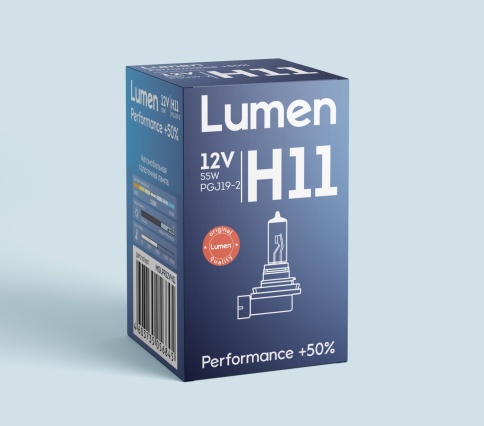 Лампа галоген. H11 12V 55W PGJ19-2 Lumen Performance +50% MGLPR12VH11 фото 1
